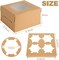 100 Brown Kraft Cupcake Boxes with Window & Insert, 6×6×3 in, 4-Count